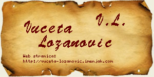 Vuceta Lozanović vizit kartica